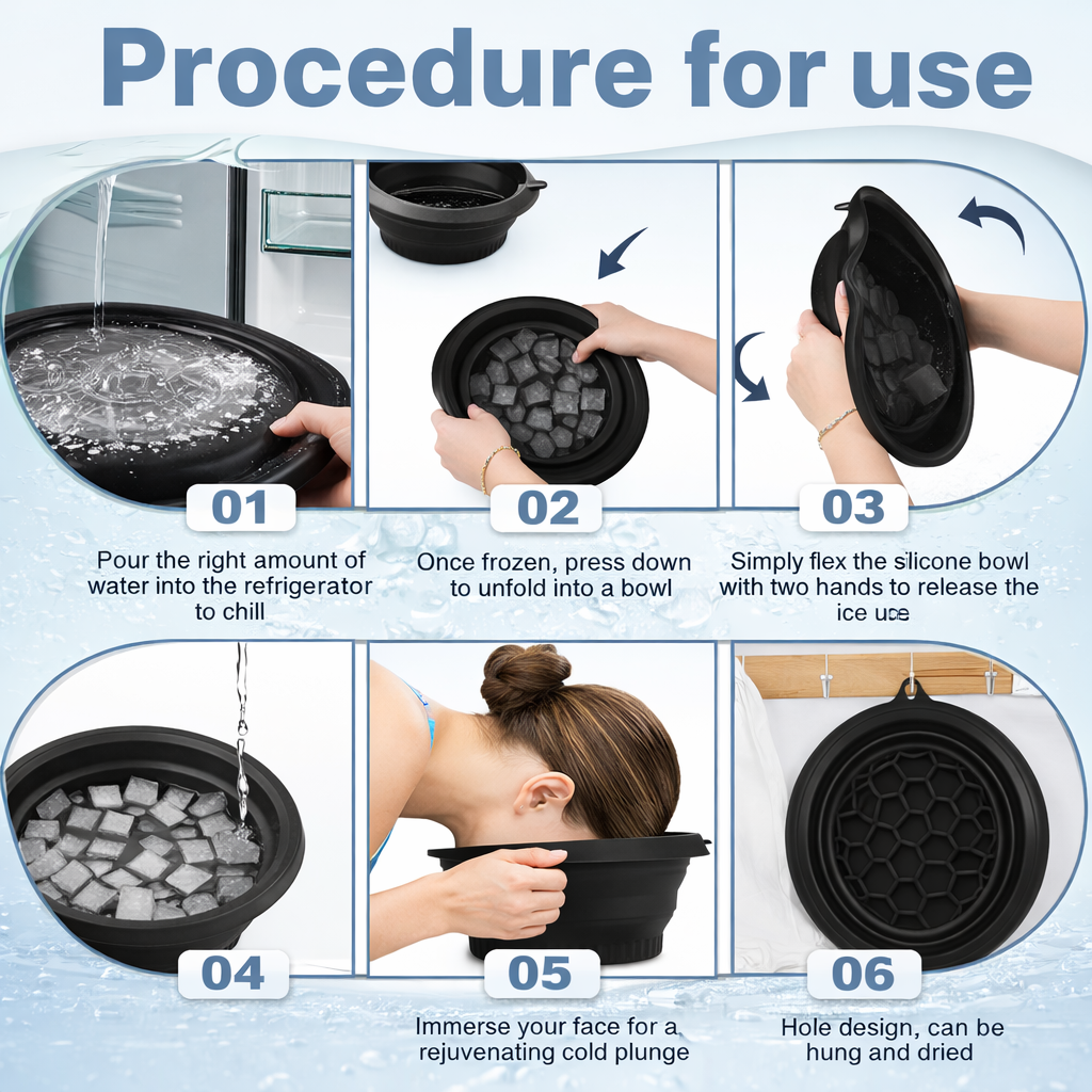 Ice Face Therapy Bowl - Collapsible silicone For Skin Tightening & Glow