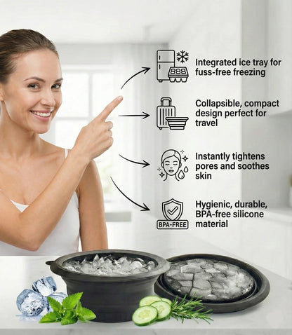 Ice Face Therapy Bowl - Collapsible silicone For Skin Tightening & Glow