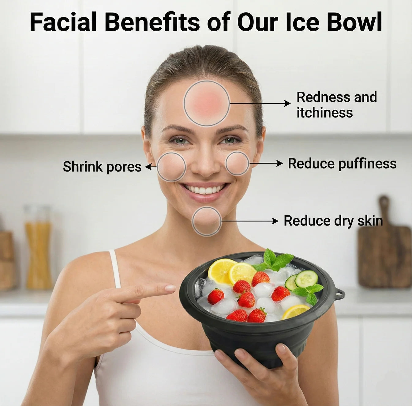 Ice Face Therapy Bowl - Collapsible silicone For Skin Tightening & Glow